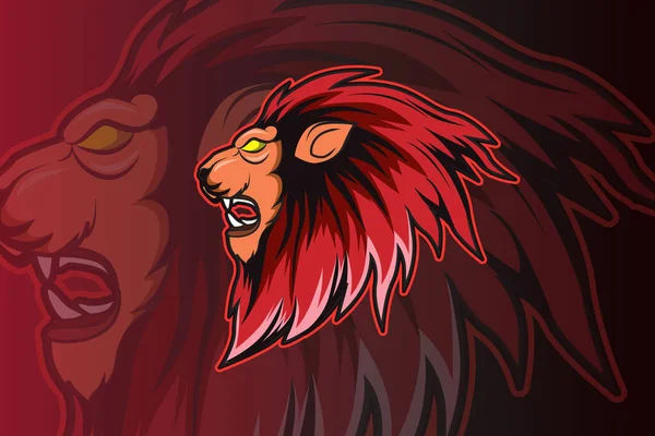 Lion Design Logotipo Esporte —  Vetores de Stock