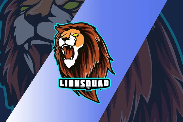 Lion Design Logotipo Esporte — Vetor de Stock