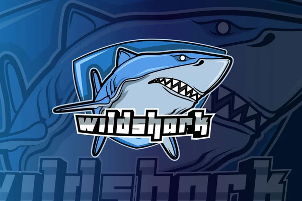 Shark Sport Logo Design — Vettoriale Stock