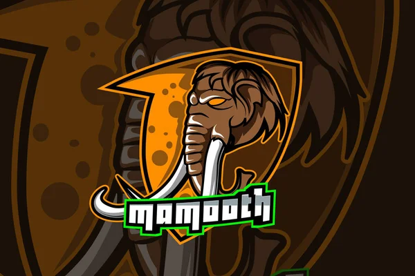 Mammoth Head Sport Logo Vector — Vettoriale Stock