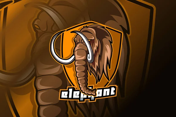 Mammoth Head Sport Logo Vector — Vettoriale Stock