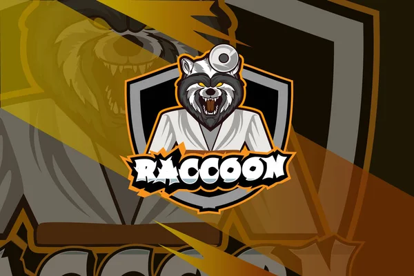 Vettore Logo Raccoon Sport — Vettoriale Stock