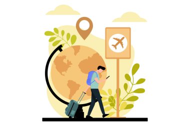 Seyahat Düz Çizim Tasarımı