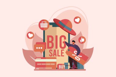 E Commerce Flat Çizim Tasarımı