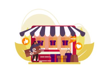 E Commerce Flat Çizim Tasarımı