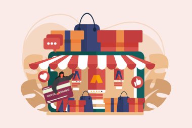 E Commerce Flat Çizim Tasarımı