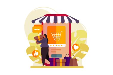 E Commerce Flat Çizim Tasarımı