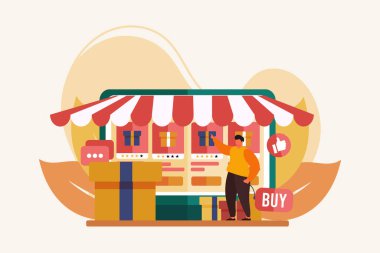 E Commerce Flat Çizim Tasarımı