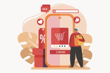 E Commerce Flat Çizim Tasarımı
