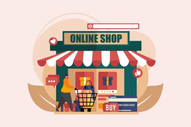 E Commerce Flat Çizim Tasarımı