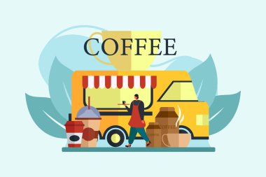 Cafe Düz Çizim Tasarımı