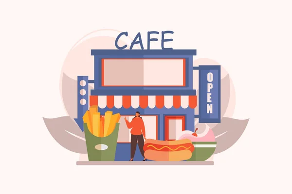 Café Illustration Plate Design — Image vectorielle