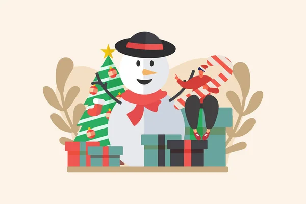 Christmas Flat Illustration Design — Stock Vector