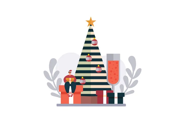 Weihnachten Flache Illustration Design — Stockvektor