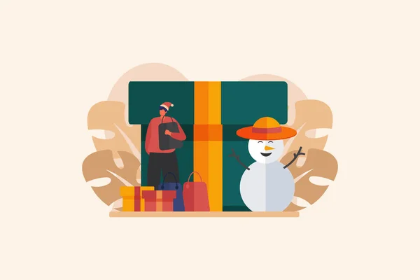 Weihnachten Flache Illustration Design — Stockvektor