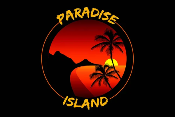 Conception Paysage Paradise Island — Image vectorielle