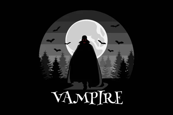 Vampier Silhouet Landschap Ontwerp — Stockvector