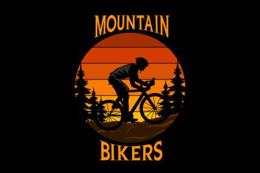 Dağ Motorcuları Retro Vintage Peyzaj Tasarımı