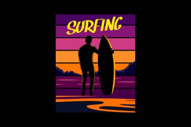 Eski tip sörf manzarası tasarımı