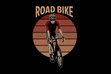 Road Bike Retro Vintage Tasarım Peyzajı