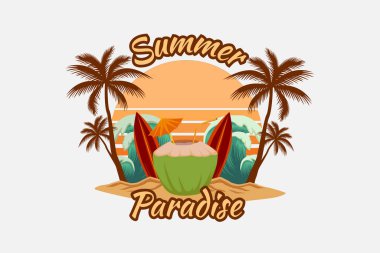 Yaz cenneti antika tasarım manzarası