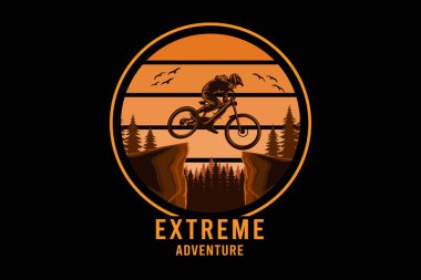 Aşırı macera retro vintage tasarım manzarası