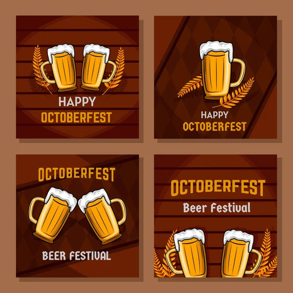 Happy Oktoberfest Social Media Post Design — Stockový vektor