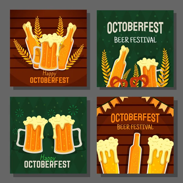 Oktoberfest啤酒节社交媒体邮件设计 — 图库矢量图片
