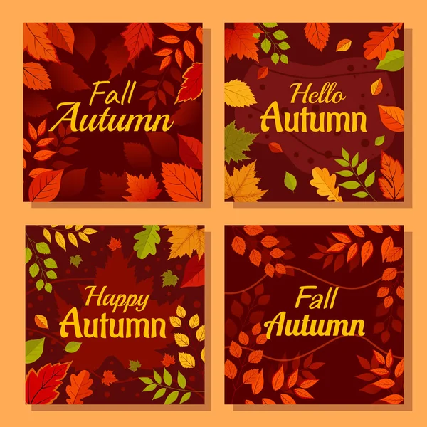 Happy Fall Autumn Social Media Post Design — Stockvektor