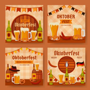 Oktoberfest Bira Festivali Sosyal Medya Posta Tasarımı Kutlaması