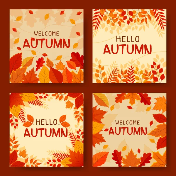 stock vector Welcome Autumn Social Media Post Design