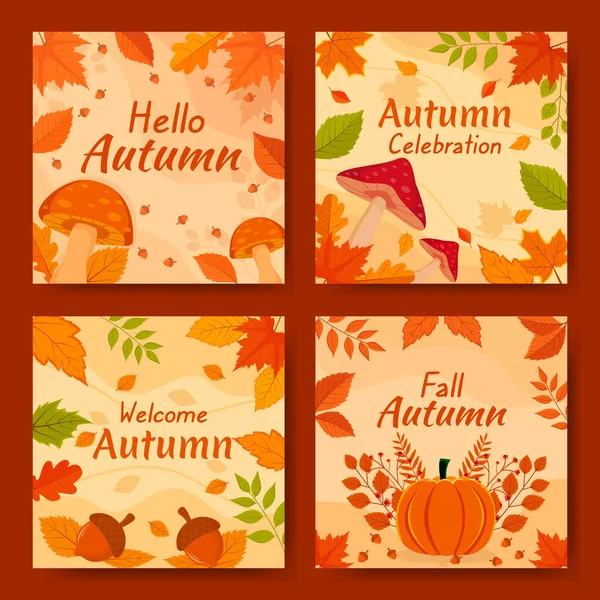 Happy Autumn Celebration Social Media Post Design — Vettoriale Stock