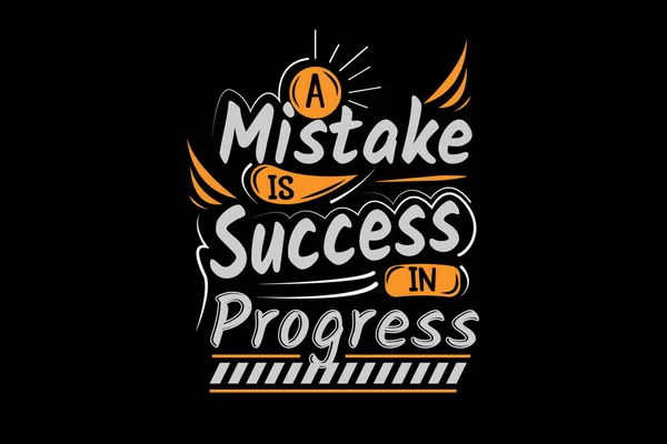 Mistake Success Progress Typography Design Landscape — Stock Vector
