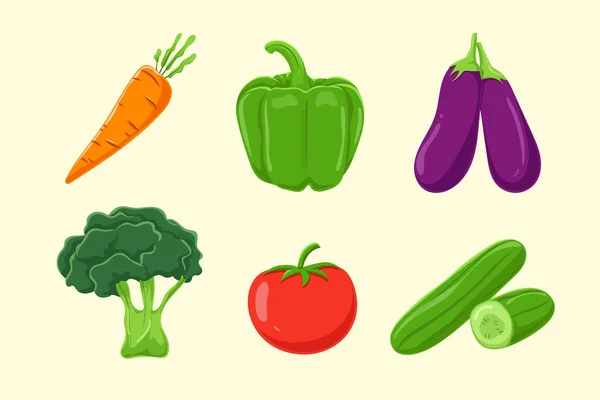 Set Collection Vegetable Element — Stock Vector