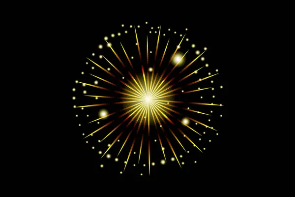 Firework Happy New Year Sticker — Stock Vector