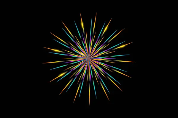 Firework Happy New Year Sticker — Stock Vector