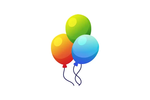 Bunte Luftballon Frohes Neues Jahr Aufkleber Vektorgrafiken
