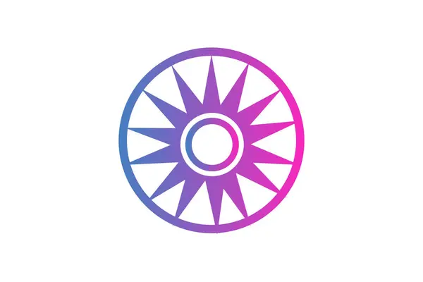 圆形紫色福彩贴纸设计 矢量图形