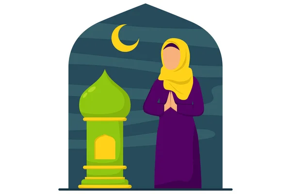 Ramadan Flat Design Illustration — Stock Vector