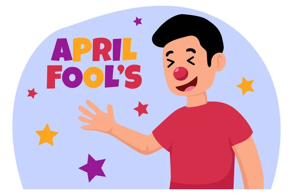 April Fools Flat Illustration — Stock Vector