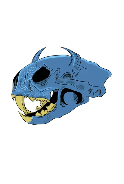 Crâne Animal Vecteur Illustration Dessin Main — Image vectorielle