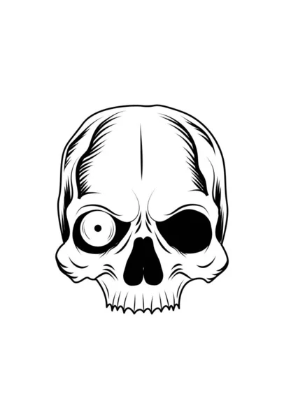 Crâne Avec Une Illustration Vectorielle Des Yeux — Image vectorielle