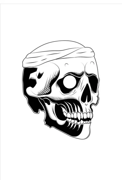 Tête Crâne Tissu Vecteur Illustration — Image vectorielle