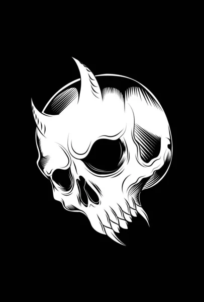 Skull Demons Vector Artwork Illustration — Stock Vector
