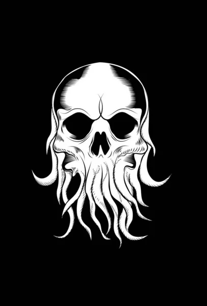 Schedel Octopus Vector Illustratie — Stockvector
