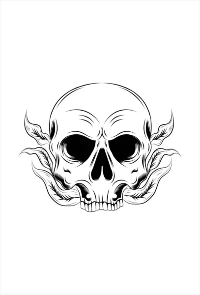 Illustration Vectorielle Crâne Des Plantes — Image vectorielle