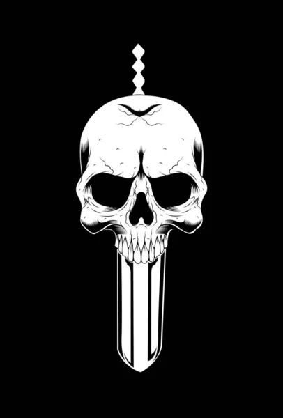 Skull Blade Vector Illustration — Stock Vector
