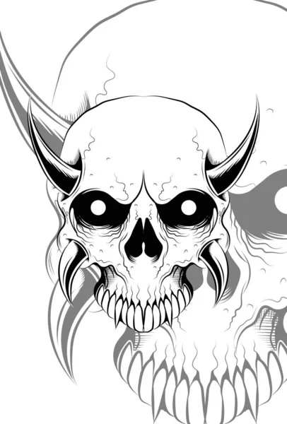 Skull Devils Vector Illustration — Stock Vector