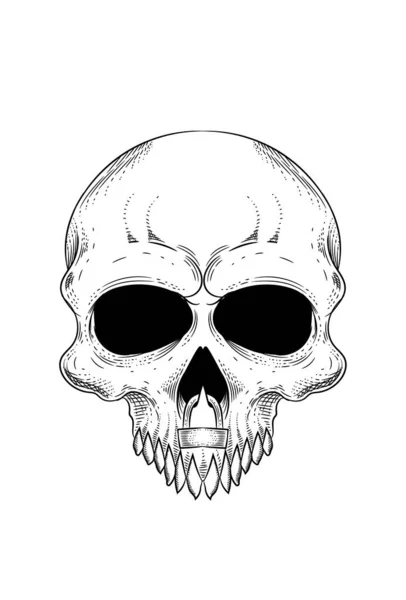Crâne Avec Illustration Vectorielle Cadenas — Image vectorielle