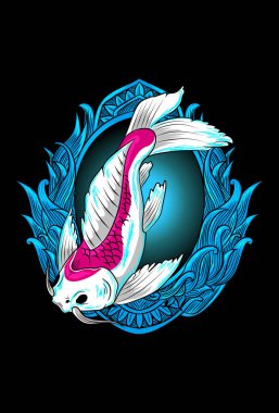 Süs vektörü illüstrasyonlu balık